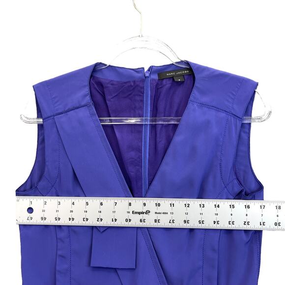 Marc Jacobs Women's Dress Purple Size 8 Sleeveless V-neck, Pleated - Picture 5 of 9